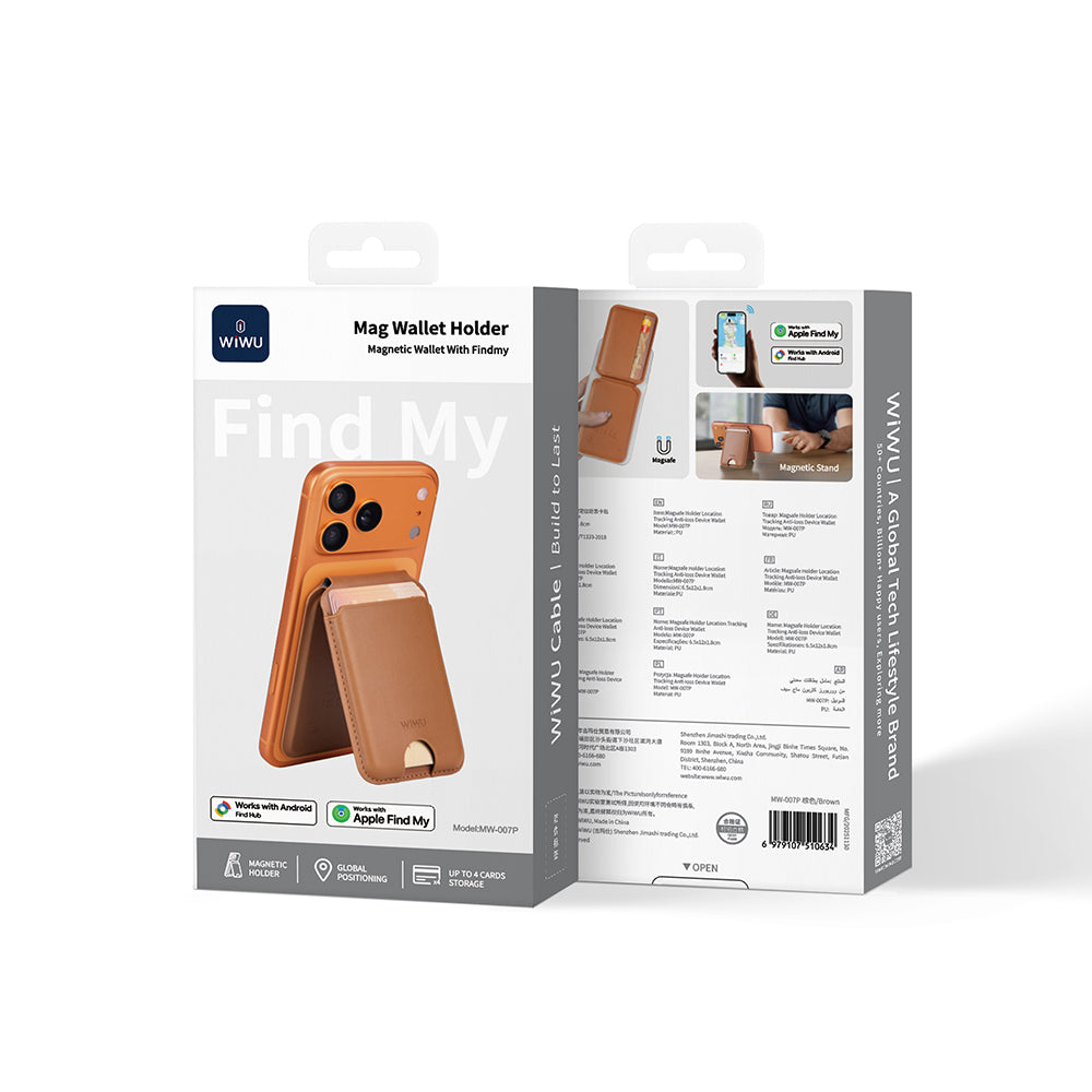 Wiwu MW-007P Magnetik Standlı Kartlık Kablosuz Şarj Uyumlu FindMy ve Find Hub Özellikli Mag Wallet
