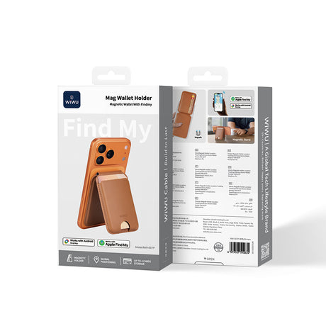 Wiwu MW-007P Magnetik Standlı Kartlık Kablosuz Şarj Uyumlu FindMy ve Find Hub Özellikli Mag Wallet