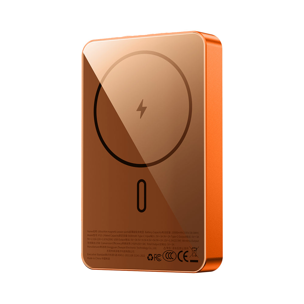 Wiwu P15-1 LED Işık Göstergeli Ultra İnce PD 20W Kablosuz Powerbank 10000mAh 15W