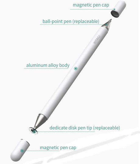 Wiwu Pencil Passive Stylus 2 in 1 Dokunmatik Çizim Kalemi
