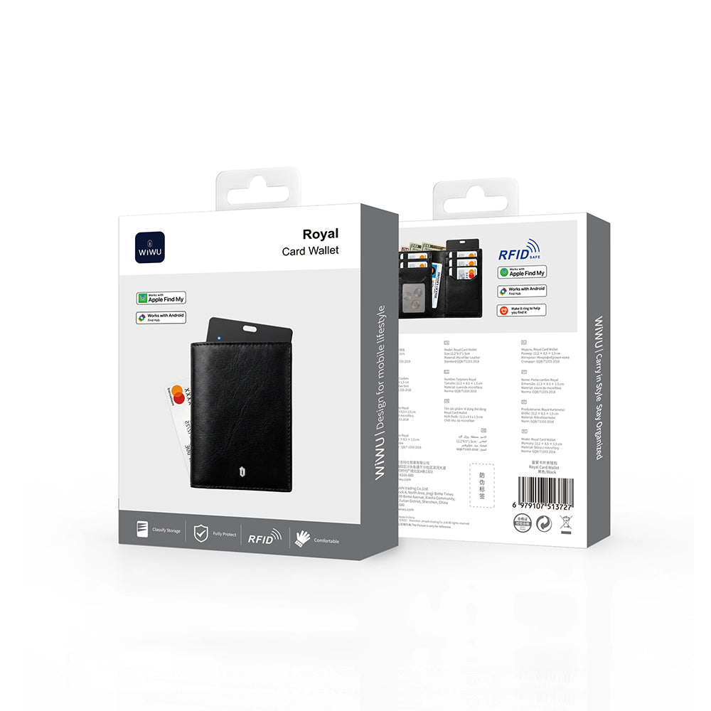 Wiwu Royal Wallet Android ve iOS Cihazlar için RFID Özellikli PU Deri Cüzdan