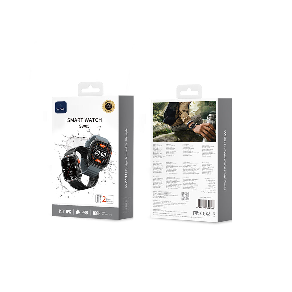 Wiwu SW05 Smart Watch İOS ve Android Uyumlu TFT Ekranlı IP68 Sertifikalı Akıllı Saat