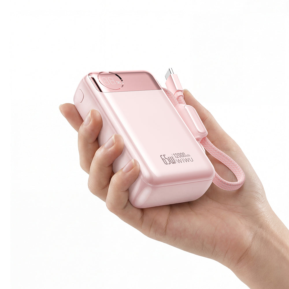 Wiwu T132 Power Plus Serisi Type-C Kablolu PD Powerbank 65W 12000mAh