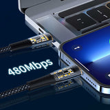Wiwu TM02 Type-C to Type-C PD Data Kablo 480Mbps 100W 2 metre