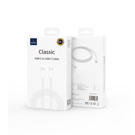 Wiwu Wi-C032 Classic Serisi 60W Hızlı Şarj Özellikli Type-C to Type-C Kablo 1.5M