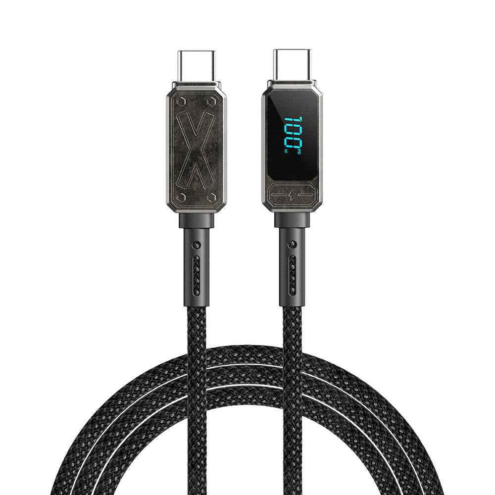 Wiwu Wi-C038 Titan Serisi Type-C to Type-C PD 100W LED Dijital Göstergeli Şarj ve Data Kablosu 1.2M