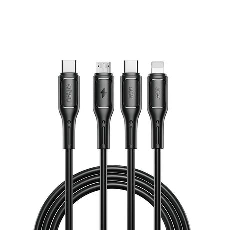 Wiwu Wi-C046E Starlink Serisi 3in1 USB-C to Lightning – Type-C – Micro Şarj ve Data Kablosu 60W 1.2M