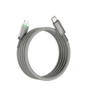 Wiwu Wi-C083 Maglink Serisi Işıklı Magnetik Type-C to Lightning PD Hızlı Şarj Özellikli Data ve Şarj Kablosu 27W 1M