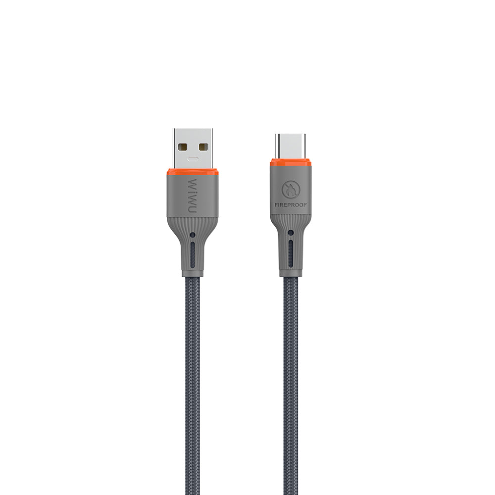 Wiwu Wi-C096 Flame Guard Serisi USB-A to Type-C Hızlı Şarj Özellikli Data ve Şarj Kablosu 1.2M