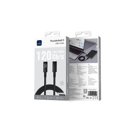 Wiwu Wi-C102 Type-C to Type-C Thunderbolt 5 Kablo 16K Ultra HD 240W 180cm