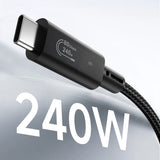 Wiwu Wi-C102 Type-C to Type-C Thunderbolt 5 Kablo 16K Ultra HD 240W 180cm