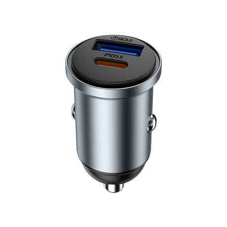 Wiwu Wi-CC030 Nano Lite Serisi Type-C + USB-A Hızlı Şarj Özellikli Akım Korumalı Araç Şarj Aleti PD ve QC3.0 35W
