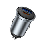 Wiwu Wi-CC030 Nano Lite Serisi Type-C + USB-A Hızlı Şarj Özellikli Akım Korumalı Araç Şarj Aleti PD ve QC3.0 35W