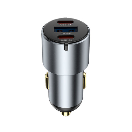 Wiwu Wi-CC032 Nano Pro Serisi Dual Type-C + USB-A Hızlı Şarj Özellikli Akım Korumalı Araç Şarj Aleti PD VE QC3.0 60W
