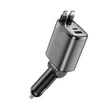 Wiwu Wi-CC034 Type-C + USB-A Hızlı Şarj Özellikli GaN Teknolojili Dahili Kablolu Araç Şarj Aleti 11W