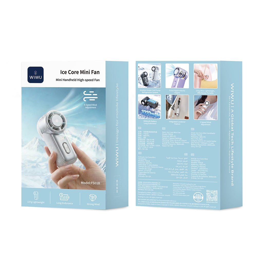 Wiwu Wi-FS018 Ice Core Mini Serisi Dijital LED Göstergeli Portatif Soğutucu El Fanı