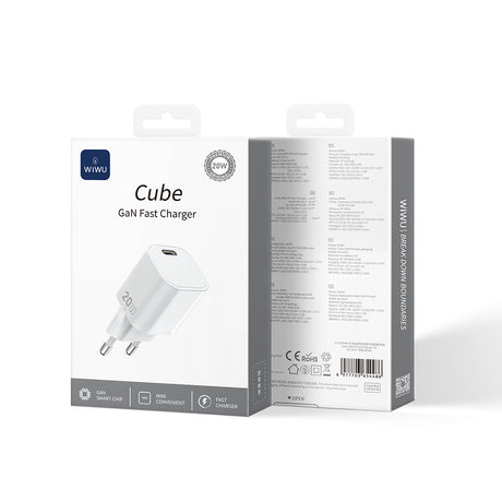 Wiwu Wi-G014 Cube Serisi GaN Tech PD Hızlı Şarj Özellikli Mini Şarj Başlığı 20W