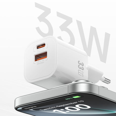 Wiwu Wi-G017 Cube Serisi Type-C PD & USB-A GaN Tech PD Hızlı Şarj Özellikli Mini Şarj Başlığı 33W
