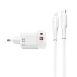 Wiwu Wi-G018 Cube Serisi Type-C to Lightning GaN Tech PD Hızlı Şarj Özellikli Kablolu Şarj Seti 33W