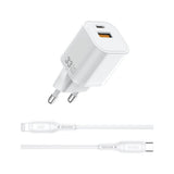 Wiwu Wi-G018 Cube Serisi Type-C to Lightning GaN Tech PD Hızlı Şarj Özellikli Kablolu Şarj Seti 33W
