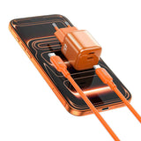 Wiwu Wi-G025 Cube Serisi Type-C to Type-C GaN Tech Hızlı Şarj Özellikli Kablolu Şarj Seti 47W