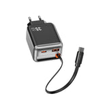 Wiwu Wi-G029 Helix Serisi GaN Teknolojili Hızlı Şarj Başlığı USB-A to Type-C PD 35W Type-C Kablolu Şarj Seti