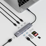 Wiwu Wi-HB8001 Travel Serisi 8in1 HDMI (4K@60Hz) Girişli 100W PD Type-C Hub Bağlantı İstasyonu