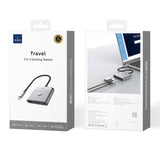 Wiwu Wi-HB8002 Travel Serisi 3in1 HDMI (4K@60Hz) Girişli 100W PD Type-C Hub Bağlantı İstasyonu