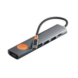 Wiwu Wi-HB8007 Travel Serisi 7in1 HDMI (4K@60Hz) Girişli 100W PD Type-C Hub Bağlantı İstasyonu