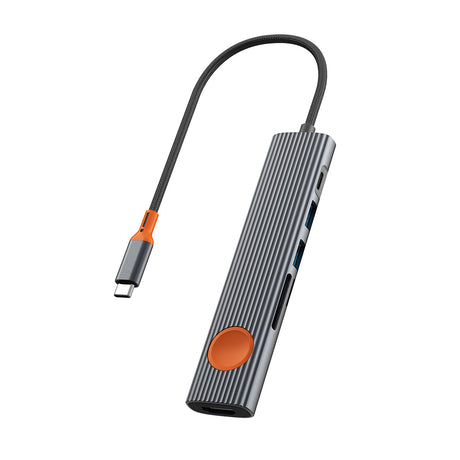 Wiwu Wi-HB8007 Travel Serisi 7in1 HDMI (4K@60Hz) Girişli 100W PD Type-C Hub Bağlantı İstasyonu