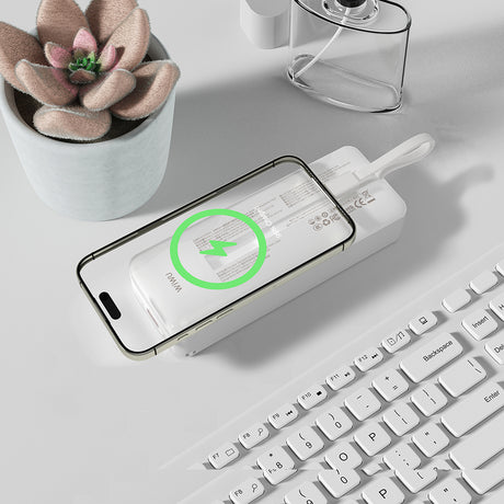 Wiwu Wi-P023 Elite Serisi Dijital LED Göstergeli Akıllı Saat Kablosuz Şarj Özellikli Taşınabilir Powerbank 20000mAh 145W