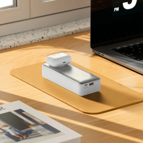 Wiwu Wi-P023 Elite Serisi Dijital LED Göstergeli Akıllı Saat Kablosuz Şarj Özellikli Taşınabilir Powerbank 20000mAh 145W