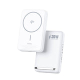 Wiwu Wi-P031 Qi2 Şarj Teknolojili LED Işık Göstergeli Standlı 30W Taşınabilir M-safe Wireless Powerbank 10.000mAh