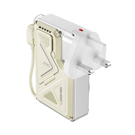 Wiwu Wi-P057 Knight Serisi Taşınabilir Wireless Type-C ve Lightning Kablolu Standlı PD Powerbank 35W 10000mAh
