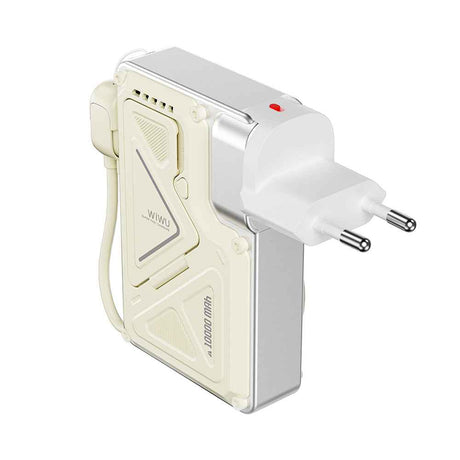 Wiwu Wi-P057 Knight Serisi Taşınabilir Wireless Type-C ve Lightning Kablolu Standlı PD Powerbank 35W 10000mAh