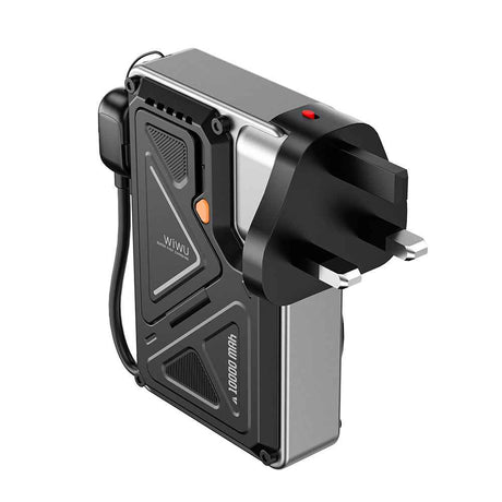 Wiwu Wi-P057 Knight Serisi Taşınabilir Wireless Type-C ve Lightning Kablolu Standlı PD Powerbank 35W 10000mAh