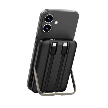 Wiwu Wi-P077 Pionner Serisi Taşınabilir Wireless Şarj ve PD 20W Hızlı Şarj Özellikli Standlı Powerbank 15W 10000mAh