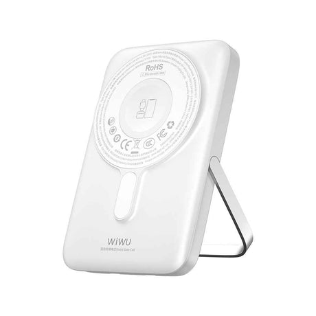 Wiwu Wi-P077 Pionner Serisi Taşınabilir Wireless Şarj ve PD 20W Hızlı Şarj Özellikli Standlı Powerbank 15W 10000mAh