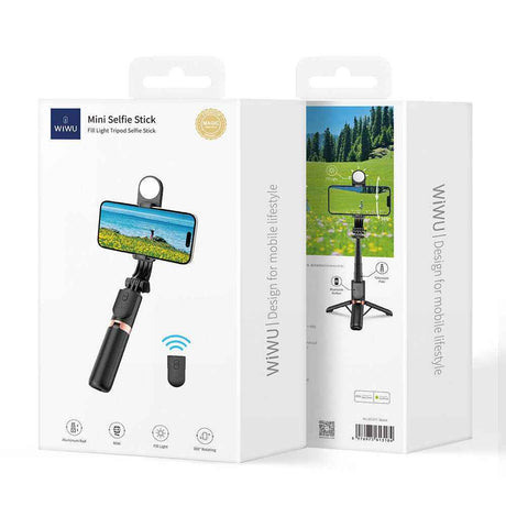 Wiwu Wi-SE011 Dolgu Işıklı Teleskopik Tripod ve Mini Selfie Çubuğu