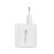 Wiwu Wi-U035 GaN Tech PD Hızlı Şarj Özellikli QC 3.0 Şarj Başlığı 45W