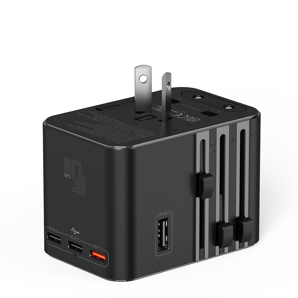 Wiwu Wi-UA006 Çoklu Universal TR/US/UK/AUS/EU Uyumlu Seyahat Şarj Adaptörü 45W