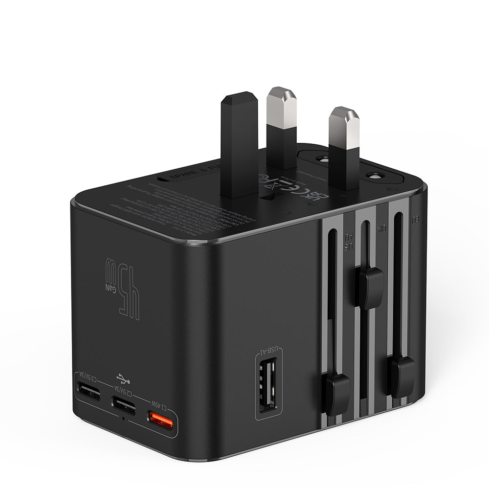 Wiwu Wi-UA006 Çoklu Universal TR/US/UK/AUS/EU Uyumlu Seyahat Şarj Adaptörü 45W