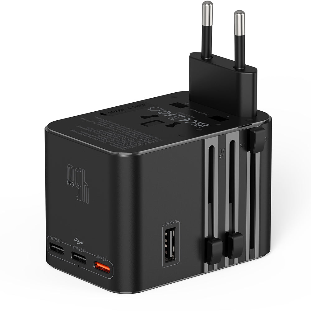 Wiwu Wi-UA006 Çoklu Universal TR/US/UK/AUS/EU Uyumlu Seyahat Şarj Adaptörü 45W