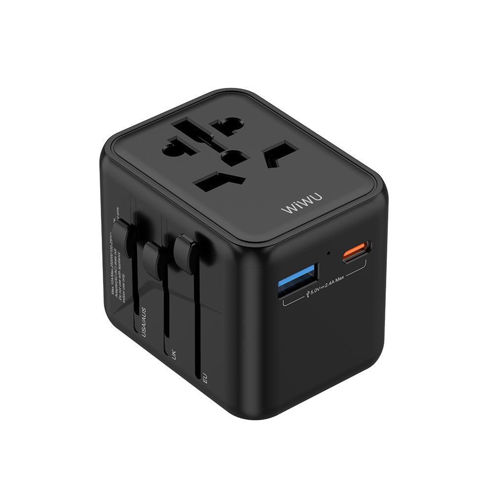 Wiwu Wi-UA012 Çoklu Universal TR/US/UK/AUS/EU Uyumlu Seyahat Şarj Adaptörü 12W