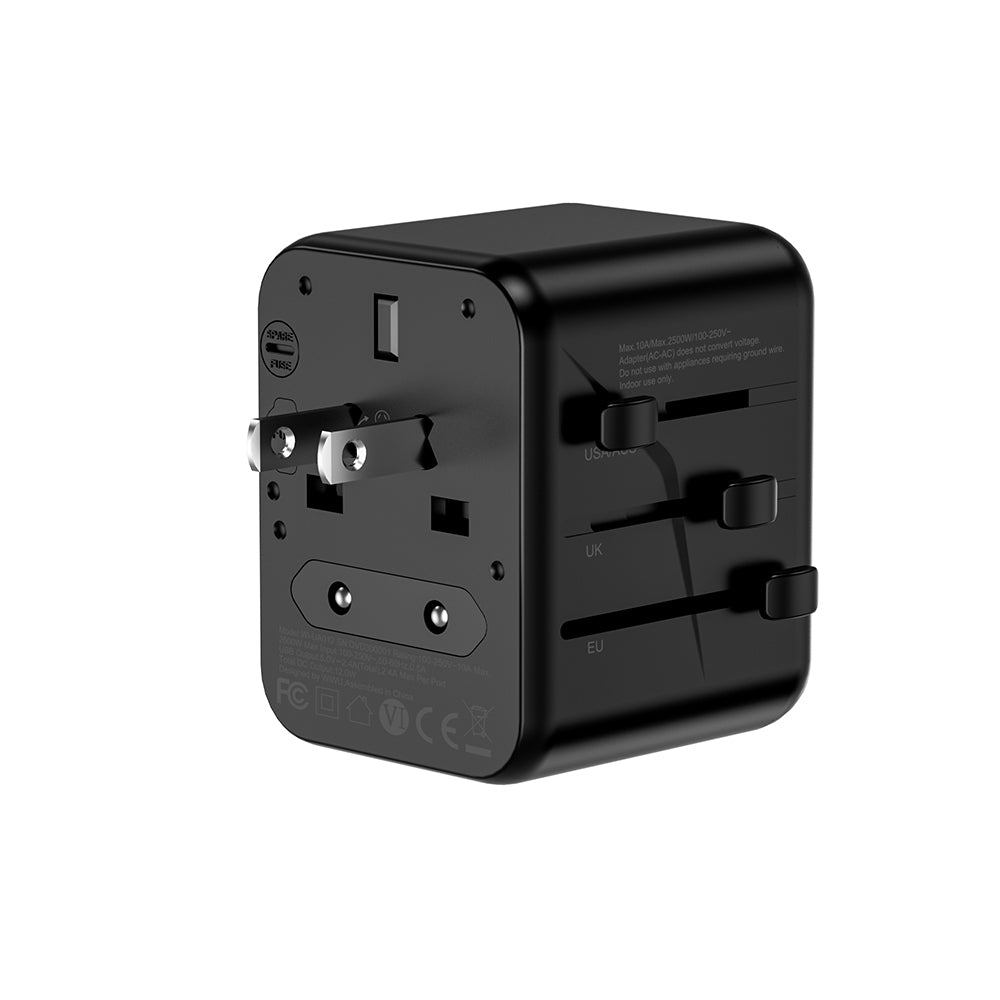 Wiwu Wi-UA012 Çoklu Universal TR/US/UK/AUS/EU Uyumlu Seyahat Şarj Adaptörü 12W