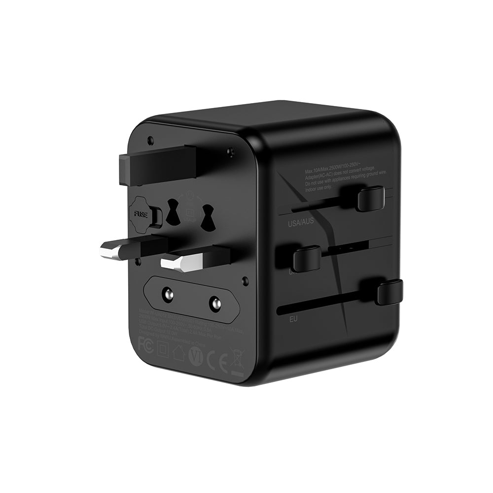 Wiwu Wi-UA012 Çoklu Universal TR/US/UK/AUS/EU Uyumlu Seyahat Şarj Adaptörü 12W