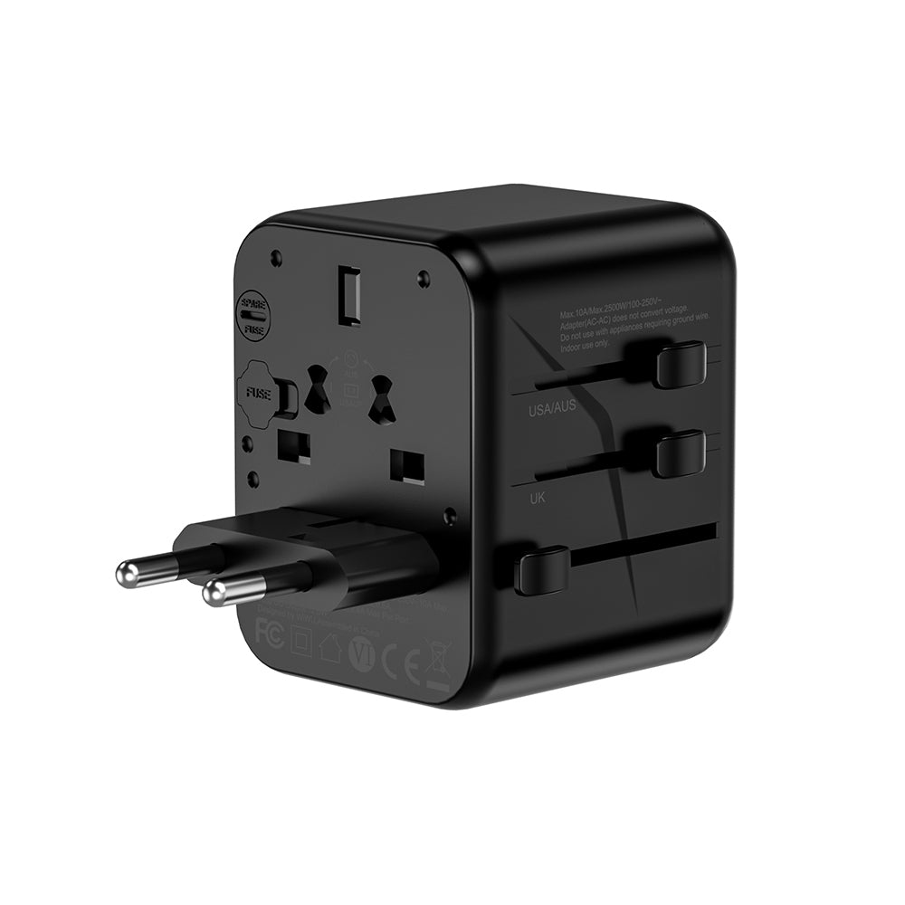 Wiwu Wi-UA012 Çoklu Universal TR/US/UK/AUS/EU Uyumlu Seyahat Şarj Adaptörü 12W