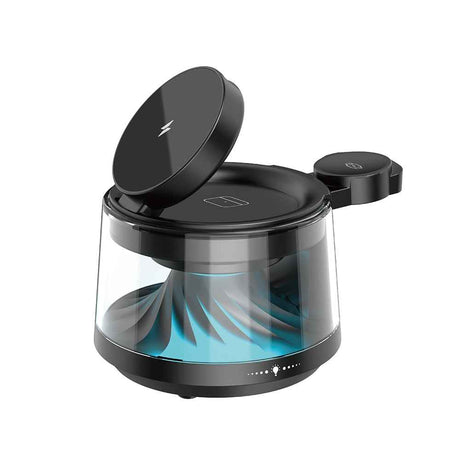 Wiwu Wi-W039 5in1 Kablosuz Şarj Standı Ambiyans Işıklı Bluetooth Speaker Hoparlör Özellikli 15W