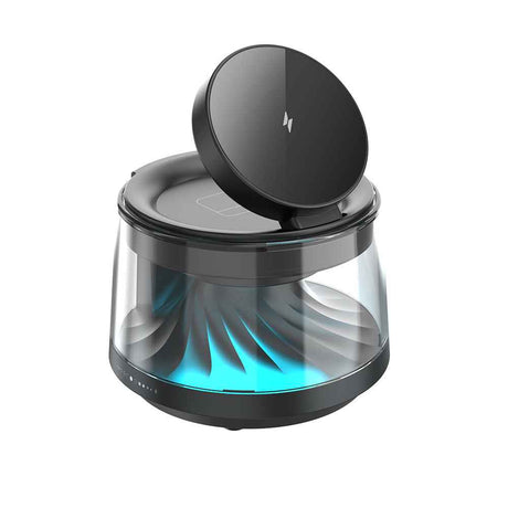 Wiwu Wi-W039 5in1 Kablosuz Şarj Standı Ambiyans Işıklı Bluetooth Speaker Hoparlör Özellikli 15W