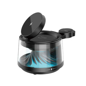 Wiwu Wi-W039 5in1 Kablosuz Şarj Standı Ambiyans Işıklı Bluetooth Speaker Hoparlör Özellikli 15W